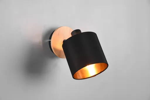 Aplica de perete Tommy, RL, 12x19.5 cm, 28W, 1x E14, metal, negru/natur