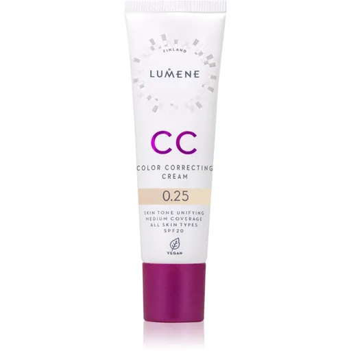 Lumene CC Color Correcting Cream Crema CC pentru un ten uniform SPF 20 culoare 0.25 (Neutral) 30 ml