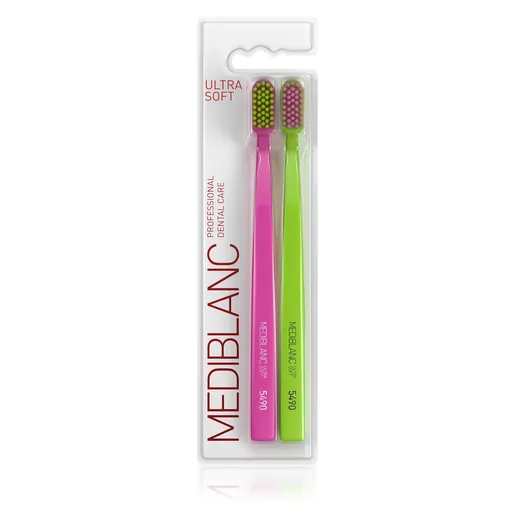 MEDIBLANC Periuță de dinți Ultra Soft Pink/Green 2 buc