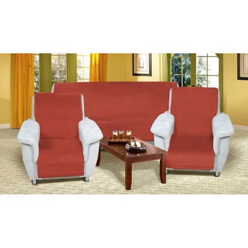 Bellatex Huse pentru canapea Korall micro terracotta, 150 x 200 cm, 2 bucăți 65 x 150 cm, teracotă