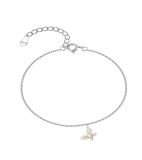 MOISS Lănțișor din argint la modă pentru picior Fluture B0001366