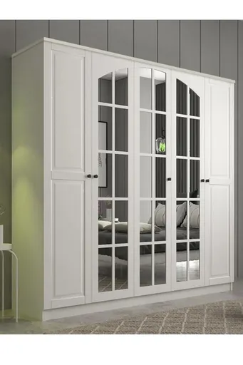 Dulap pentru haine, Hanah Home, Rb-016, 175x184x52 cm, Alb mat