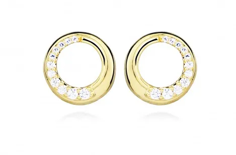 Silver Cat Cercei frumoși placați cu aur cu zirconiu SC493