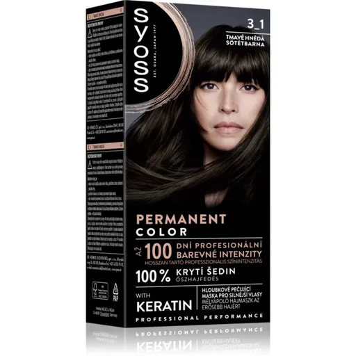 Syoss Permanent Color Culoare permanenta pentru par culoare 3_1 Dark Brown 1 buc