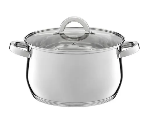 Oala cu capac Berry, Ambition, 26 cm, 8.5 L, inox/sticla temperata