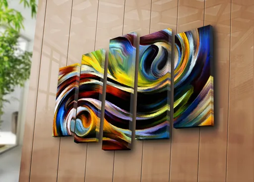 Tablou decorativ, 5PATK-229, 19 x 70 cm, Multicolor