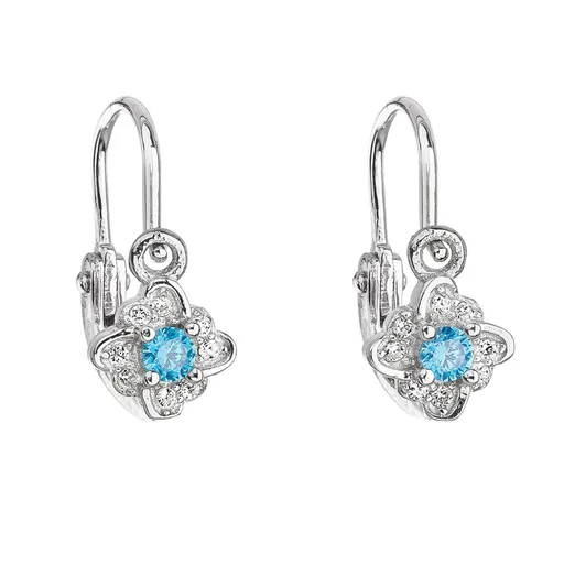 Evolution Group - Pavona Cercei din argint pentru copii cu zirconiu albastru 11175.3