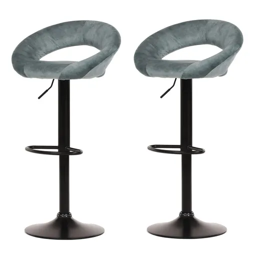 Set de scaune de bar AUB-822 BLUE4, 2 buc., albastru