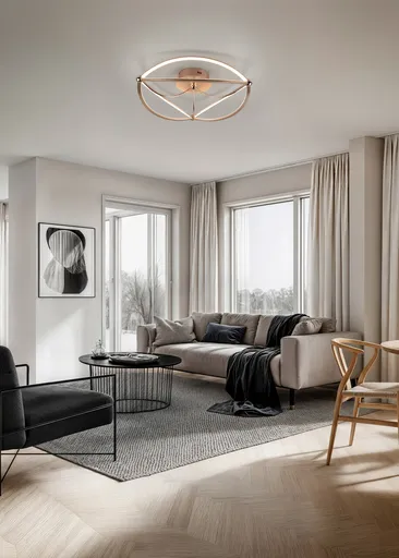 Plafoniera Charivari, TRIO, 62x18 cm, 42W, 1x SMD LED, metal, bronz mat