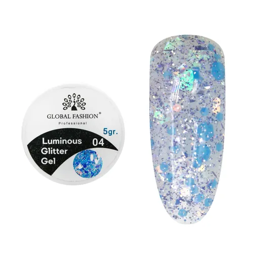 Gel Luminous Glitter Hexagon 5g, Nr. 04, TPO Free