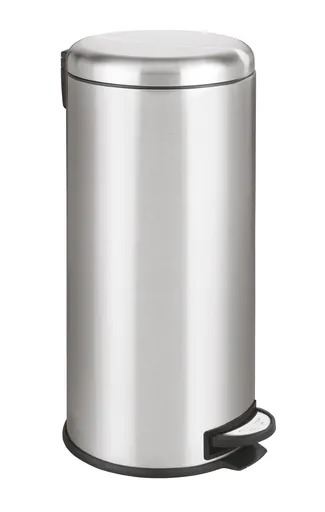Cos de gunoi cu pedala, Wenko, Leman Easy Close, 30 L, inox, gri