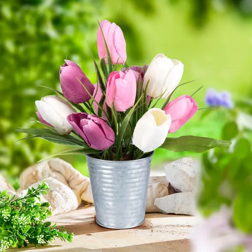Floare artificială Lalele în ghiveci