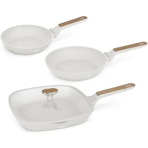 BerlingerHaus Set de tigăi cu suprafață din titan Sahara Nordic, 3+1 buc., crem deschis