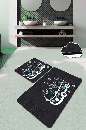 Set covorase de baie, L'essentiel Maison, Bus, Poliester, Multicolor