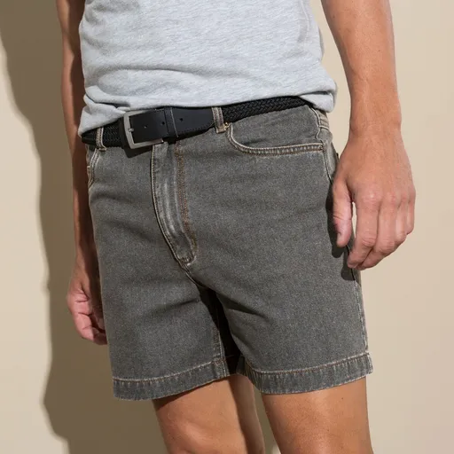 Pantaloni scurți cu talie elastică, din denim deschis