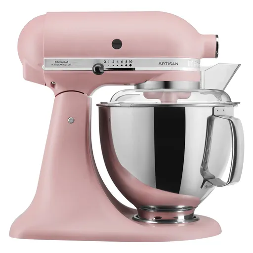 Mixer planetar KitchenAid Artisan Elegance 5KSM175PSEDR, 300 W, 4.8 l, Acționare directă, 10 viteze, Roz