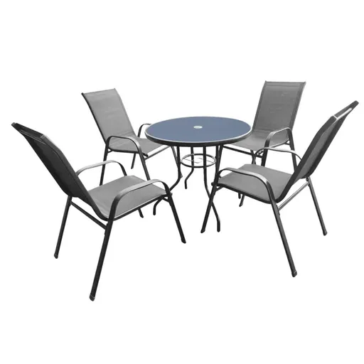 Set mobilier de grădină Pollo gri, 5 buc