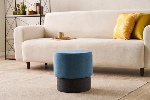 Taburet, Atelier del Sofa, 825BLC5180, Lemn, Albastru