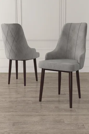 Set scaune 2 piese, Hanah Home, Trex, Gri/Maro