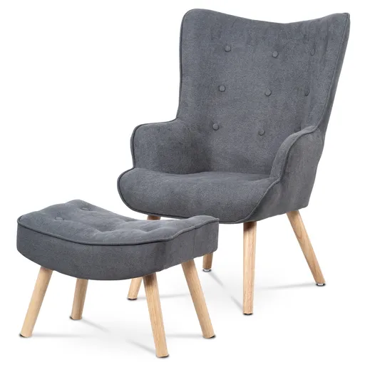 Fotoliu cu taburet GREY2, gri, gri