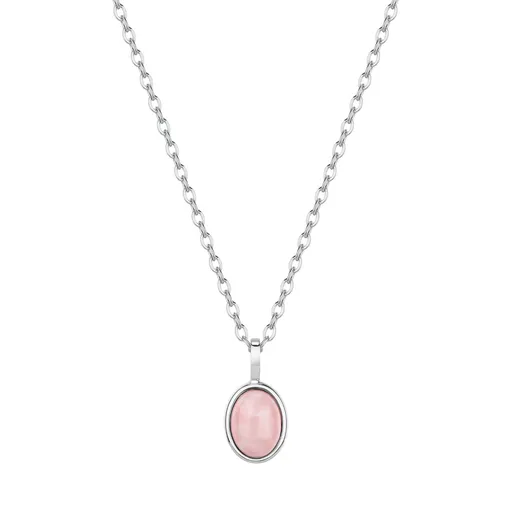 Brosway Colier delicat din oțel cu cuarț roz Essential BNL131