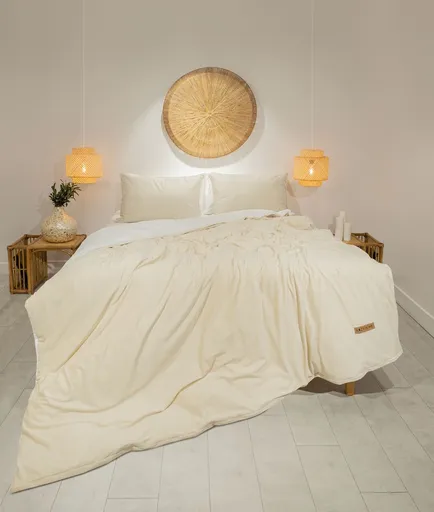 Lenjerie de pat dubla, L'essentiel Maison, Linda, Crem