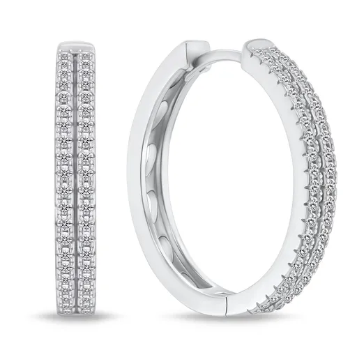 Brilio Silver Cercei cercuri frumoase din argint cu zirconi EA769W