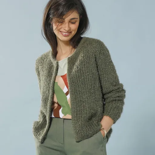 Paletă pulover tricotat cu blană