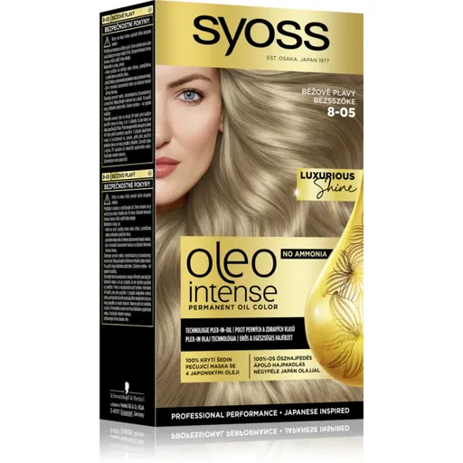 Syoss Oleo Intense Culoare permanenta pentru par cu ulei culoare 8-05 Beige Blond 1 buc