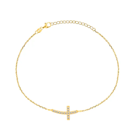 Brilio Silver Brățară atemporală placată cu aur cu cruce BRC25Y