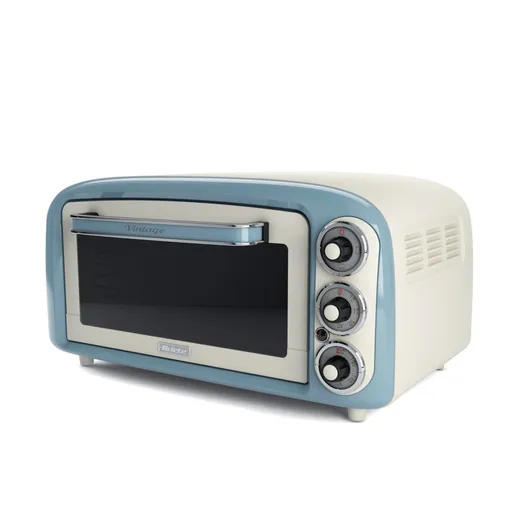 Cuptor electric Ariete VINTAGE 0979/05, 1380 W, 18 L, 3 moduri, Pana la 230C, Geam termopan dublu, Timer 60 min, Alb/Albastru