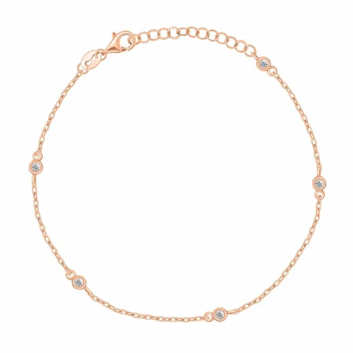 Brilio Silver Brățară de picior placată cu aur cu zirconiu cubic ANK107R