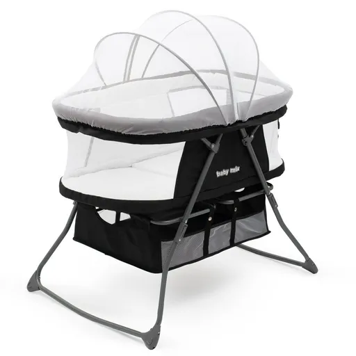 Pătuț pliabil Baby Mix Dreamy Nest negru, 92 x 70 x 76 cm