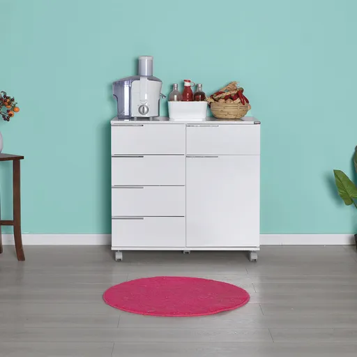 Dulap multifunctional, Hanah Home, Adr-415-Pp-1, 85x81x44 cm, Alb