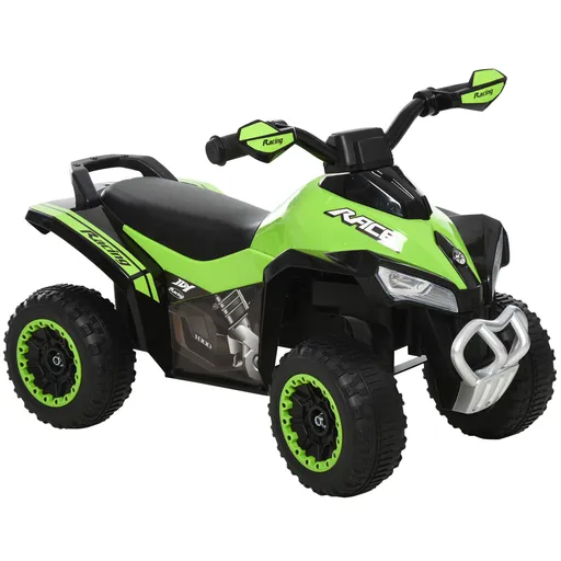 HOMCOM Mini ATV, Motocicletă pentru Copii 18-36 Luni cu Melodii Integrate și Ghidon Larg, 67,5x38x44 cm, Verde | Aosom Romania