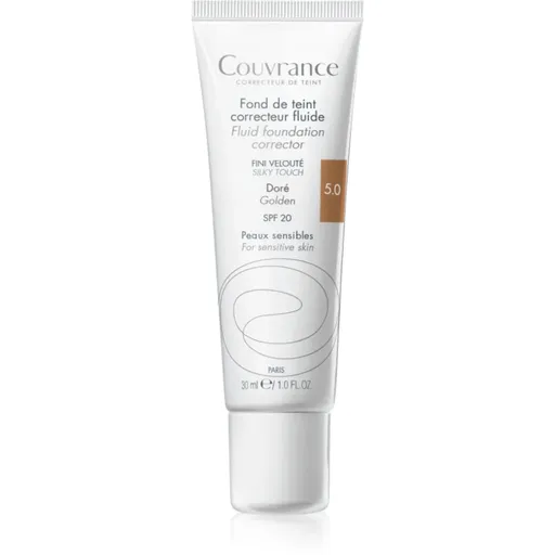 Avène Couvrance Fluid Foundation Corrector makeup lichid SPF 20 culoare 5.0 Golden 30 ml