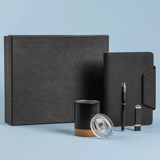 Set agenda 4 piese Bodo, Homla, 31x27x8 cm, 200 ml, poliuretan, negru