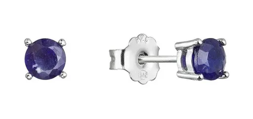 Evolution Group - Pavona Cercei din argint de tip știft cu safir autentic 11483.3