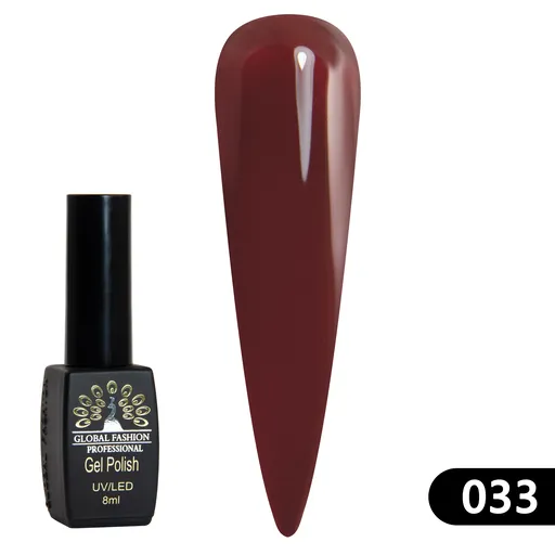Oja Semipermanenta Global Fashion Black Elite 8 ml, 033, TPO Free