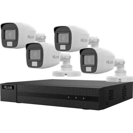 Kit supraveghere cu 4 camere Hikvision HiLook THC-B157-LPS si DVR-204U-M1