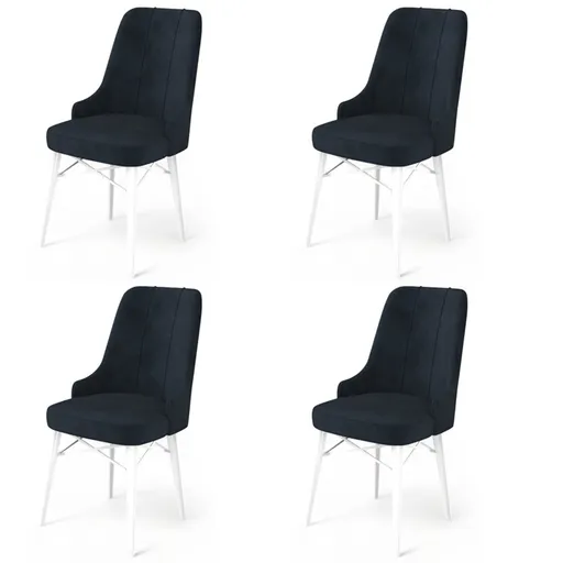 Set scaune 4 piese, Hanah Home, Pare, Antracit/Alb