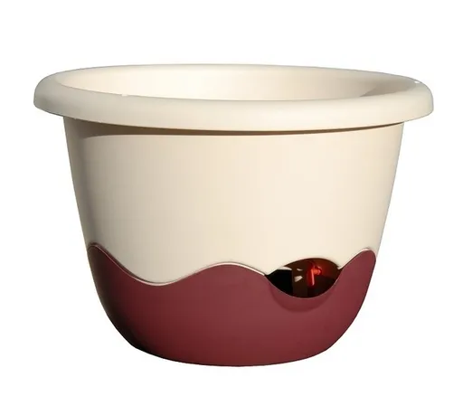 Plastia Ghiveci flori cu auto-udare Mareta bej + vișiniu, diam. 25 cm, bej, diam. 25 cm