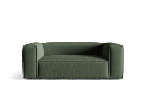Canapea 2 locuri, Nuria-215, Micadoni Home, 170x110x72 cm, tesatura structurata chenille, verde moss