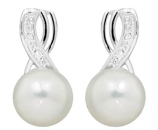 Silver Cat Cercei delicați cu perle și zirconi SC398