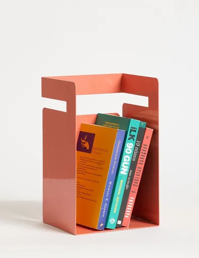 Suport de carte, Hanah Home, Cube, 18x19x15.5 cm, Roz somon