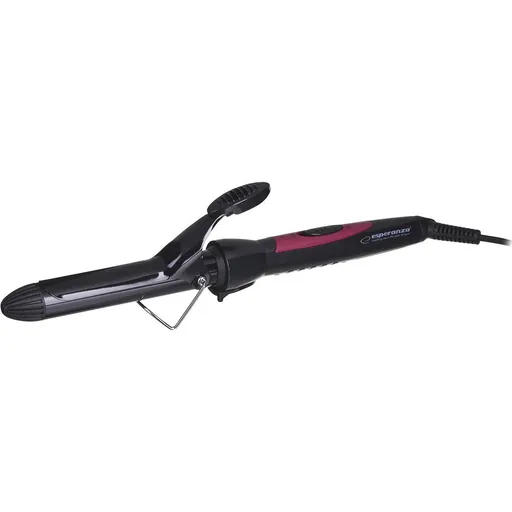 Ondulator pentru par Esperanza EBL005, 25 mm, Cablu 360°, Varf rece, Ceramica, Negru/Roz