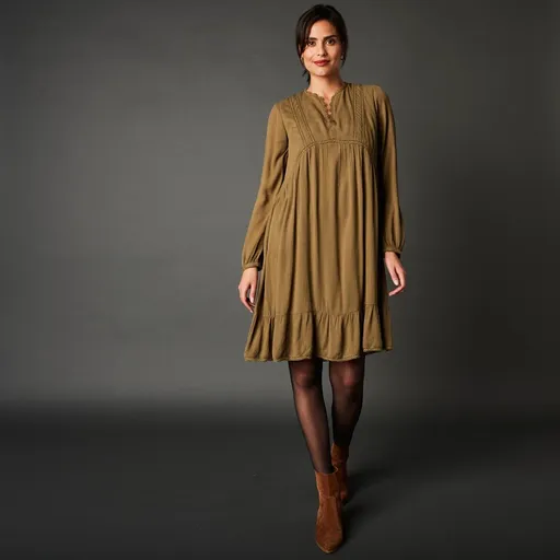 Rochie boho de culoare solidă