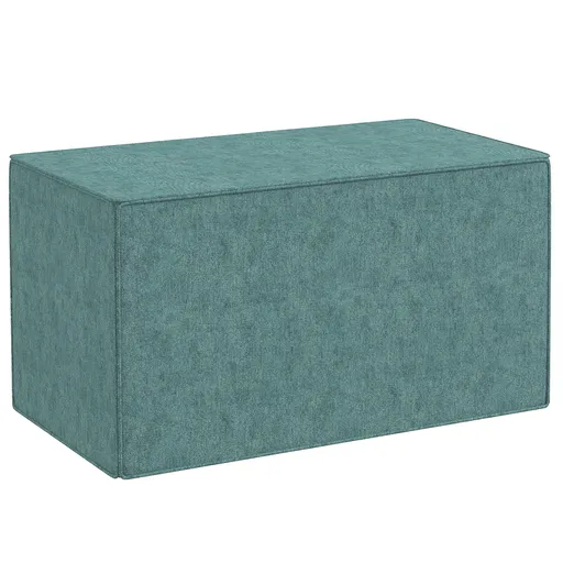 HOMCOM Taburet pentru Picioare 2 în 1 cu Husă Detașabilă, Taburet Puf din Material cu Aspect de In, 75x41x41 cm, Verde | Aosom Romania