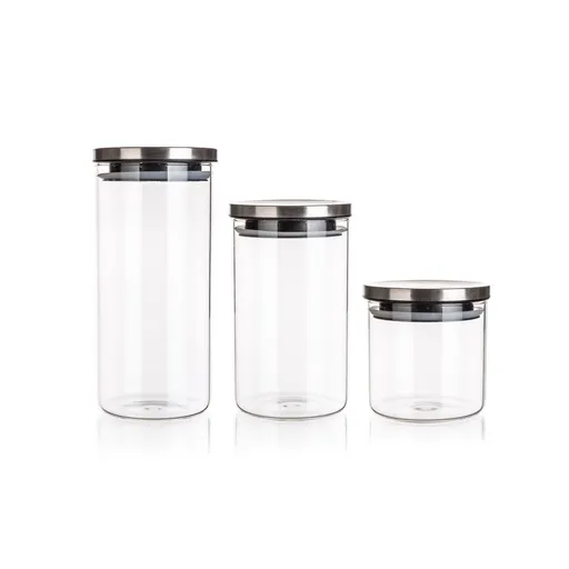 Set de doze de sticlă cu capac Banquet Freia, 3 buc.