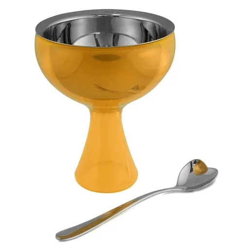 Pahar și linguriță Big Love, portocaliu, diam. 12 cm - Alessi